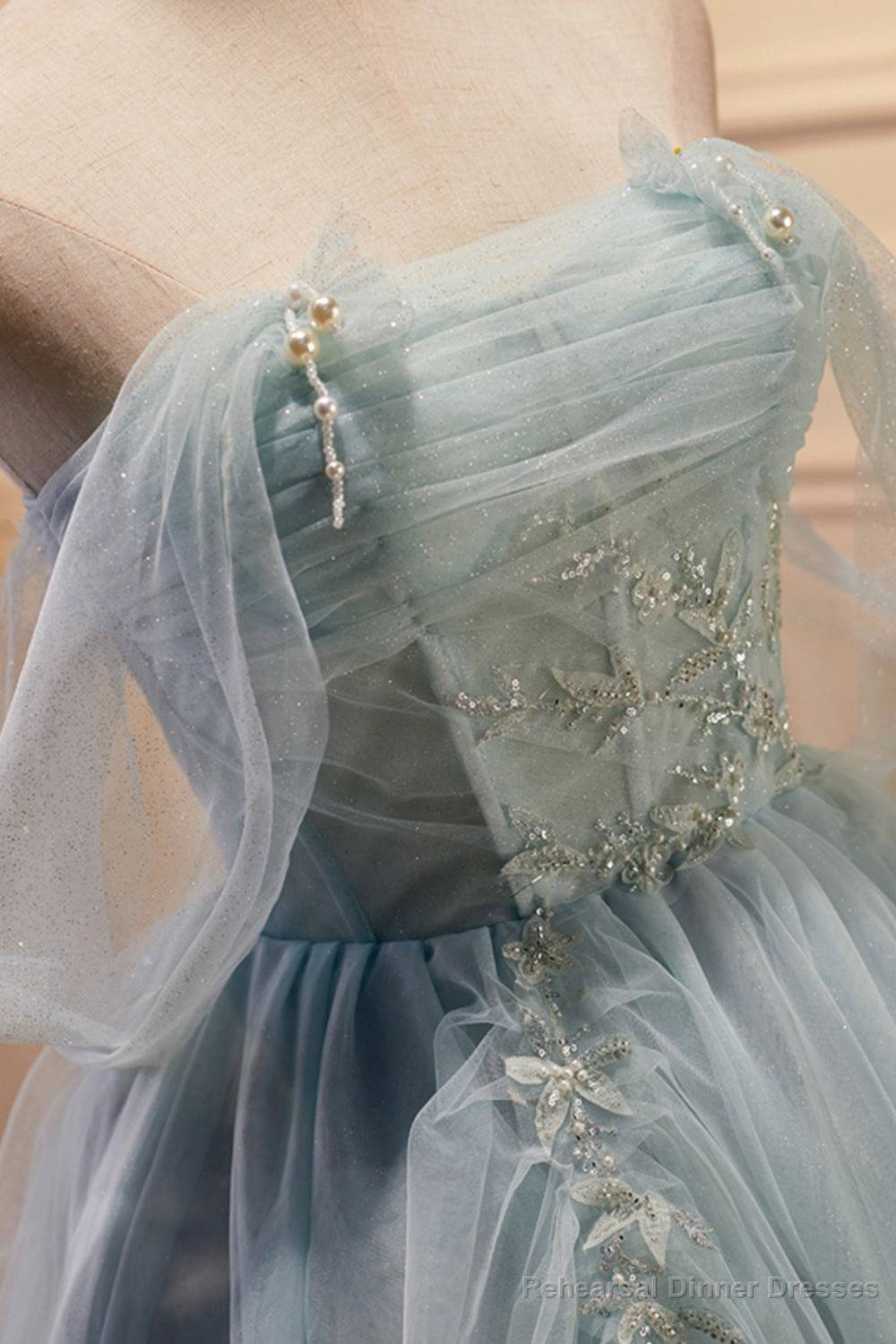 Light Green Sweetheart Sequins Tulle Party Dress, Green Homecoming Dress Secondary image
