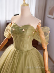 Light Green Sweetheart Tulle Long Formal Dress, Light Green Evening Prom Dress Party Dress