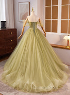 Light Green Sweetheart Tulle Long Formal Dress, Light Green Evening Prom Dress Party Dress