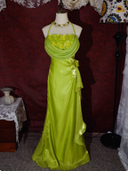Light Luxury Retro Halterneck Sleeveless Three-dimensional Flower Backless Long Prom Dress