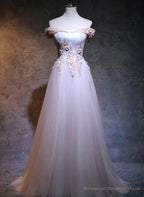 Light Pink Sweetheart Off Shoulder Party Dress, Long Prom Dress