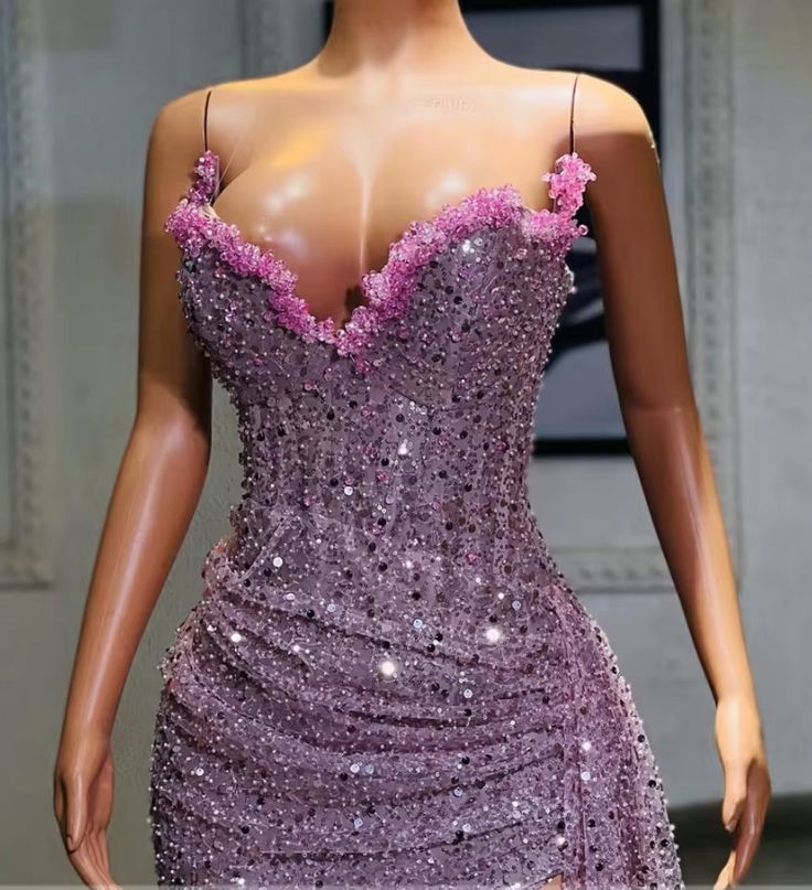 Light Purple High Split Classy Evening Dress, Sweetheart Mermaid Classy Prom Dress, Elegant Dress For Wedding Secondary image