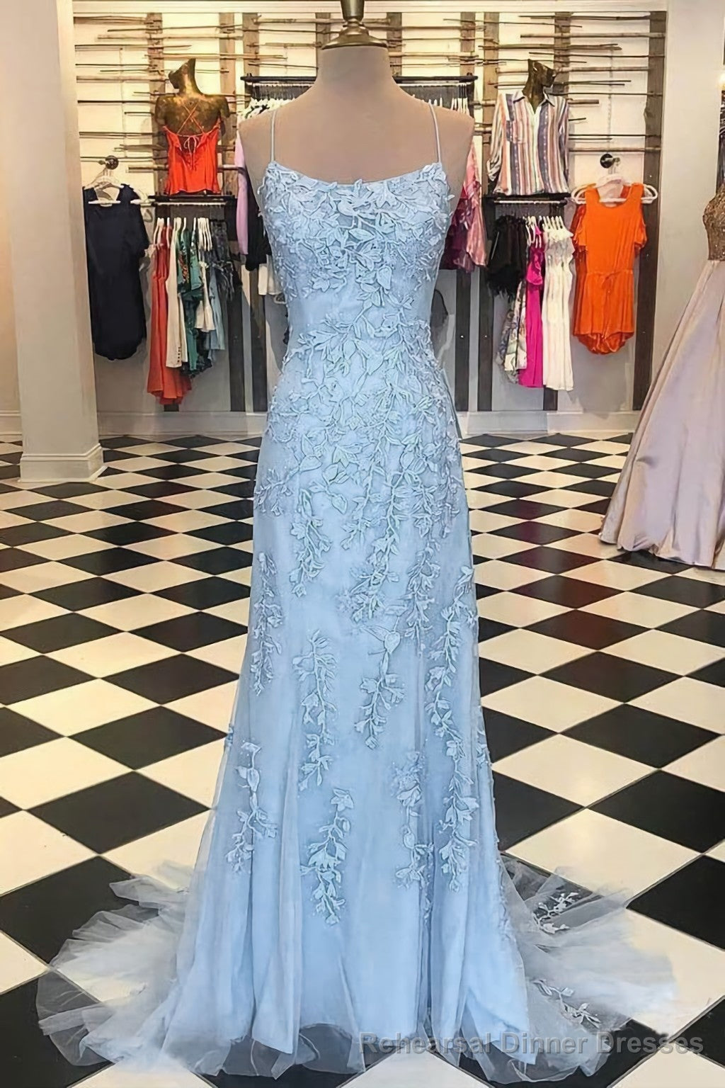 Light Purple Mermaid Long Prom Dress with Appliques Main image