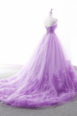 Light Purple Sweetheart Tulle Ball Gown Princess New Style Formal Dress, Purple Party Dress Evening Prom Dress