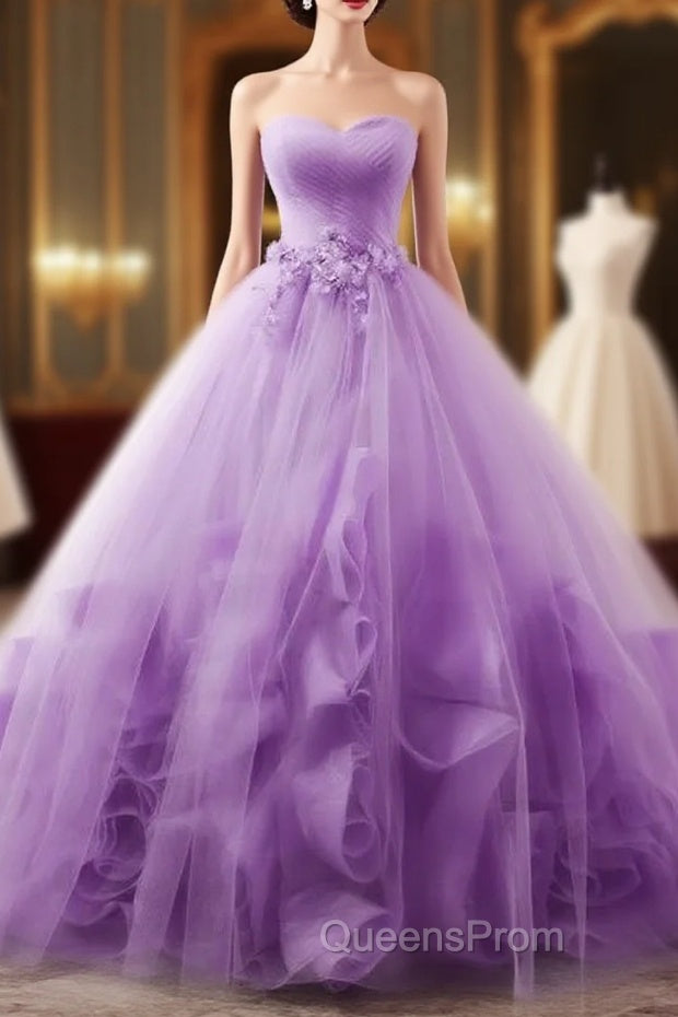 Light Purple Sweetheart Tulle Ball Gown Princess New Style Formal Dress, Purple Party Dress Evening Prom Dress Main image