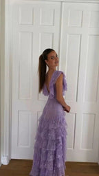 Lilac Lace Long Classy Prom Dress Classy Evening Gown Party Dress