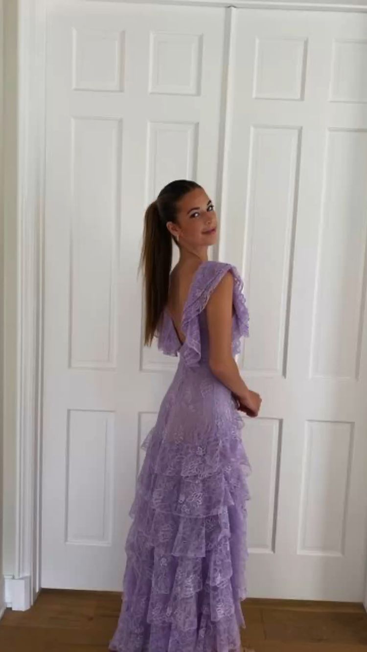 Lilac Lace Long Classy Prom Dress Classy Evening Gown Party Dress