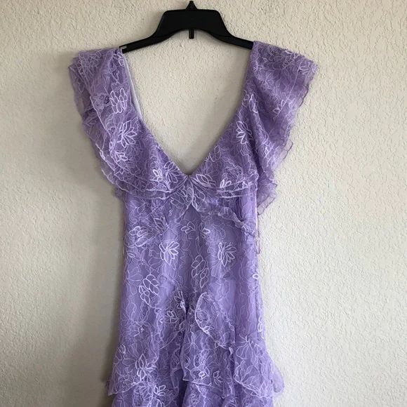 Lilac Lace Long Classy Prom Dress Party Dress 21Th Birthday Outfits Secondary image