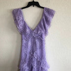 Lilac Lace Long Classy Prom Dress Party Dress 21Th Birthday Outfits
