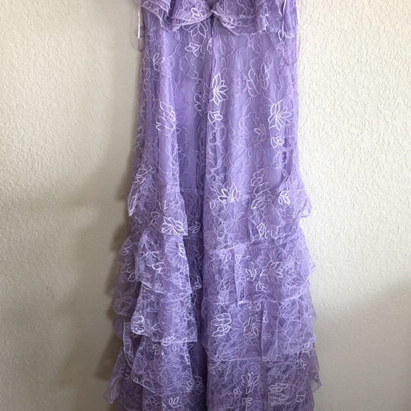Lilac Lace Long Classy Prom Dress Party Dress 21Th Birthday Outfits
