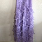 Lilac Lace Long Classy Prom Dress Party Dress 21Th Birthday Outfits