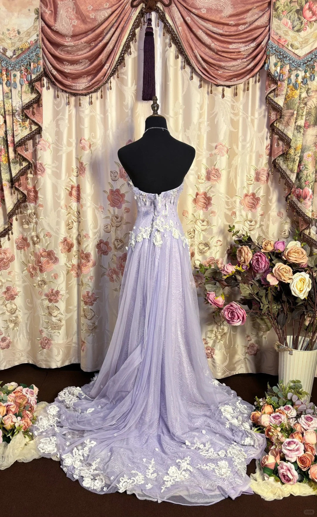 Lilac Strapless Classy Prom Dress Long Classy Evening Party Dress Secondary image