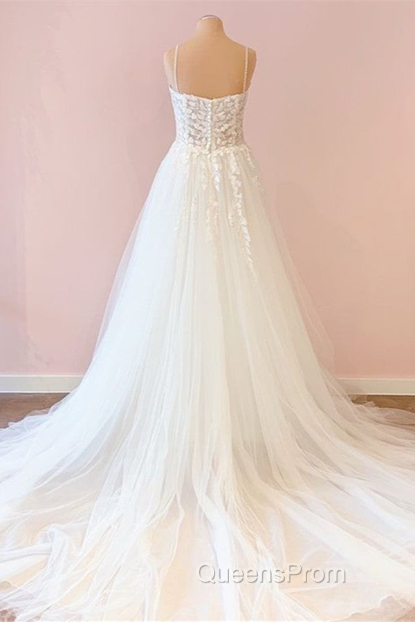Long A-Line Sweetheart Tulle Appliques Lace Wedding Dress Secondary image