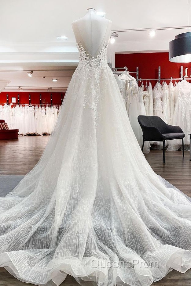 Long A-line Sweetheart Tulle Open Back Wedding Dress Secondary image