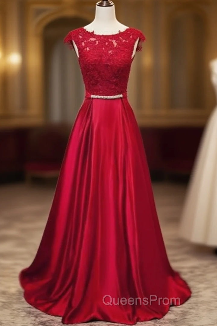 Long Applique Lace Evening Prom Dress,Stain Evening Prom Dress Main image