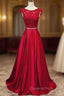 Long Applique Lace Evening Prom Dress,Stain Evening Prom Dress