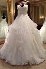 Long Ball Gown Tulle Sweetheart Wedding Dress