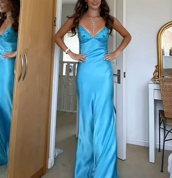 Long Classy Evening Classy Prom Dress, Custom Blue Classy Prom Dress