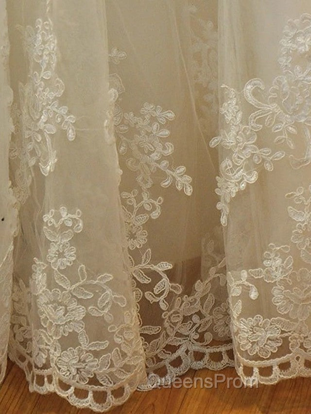 Long Mermaid Strapless Court Train Lace Organza Wedding Dress
