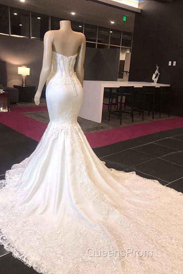 Long Mermaid Sweetheart Appliques Lace Wedding Dress Secondary image