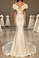 Long Mermaid Sweetheart Satin Evening Prom Dress