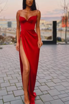 Green/Black New Style Fashion Spaghetti Straps Long Slit Sexy Satin Classy Prom Dress Classy Evening Dress Classy Dress