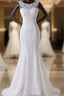 Long Scoop Lace Mermaid Wedding Dress Bridal Dress
