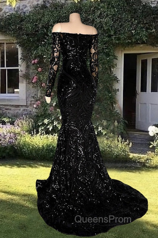Long Sleeve Mermaid Sequin Pattern Dress Secondary image