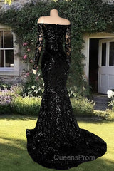 Long Sleeve Mermaid Sequin Pattern Dress