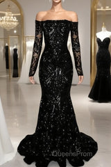 Long Sleeve Mermaid Sequin Pattern Dress