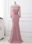 Long Sleeves Lace Criss-Cross Mother of The Bride Dresses