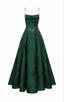 Long Spaghetti Straps A-Line Green Classy Prom Dress, Long Classy Prom Dress