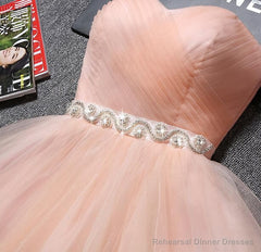 Lovely Cute Pink Sweetheart Homecoming Dress with Belt, Short Prom Dress