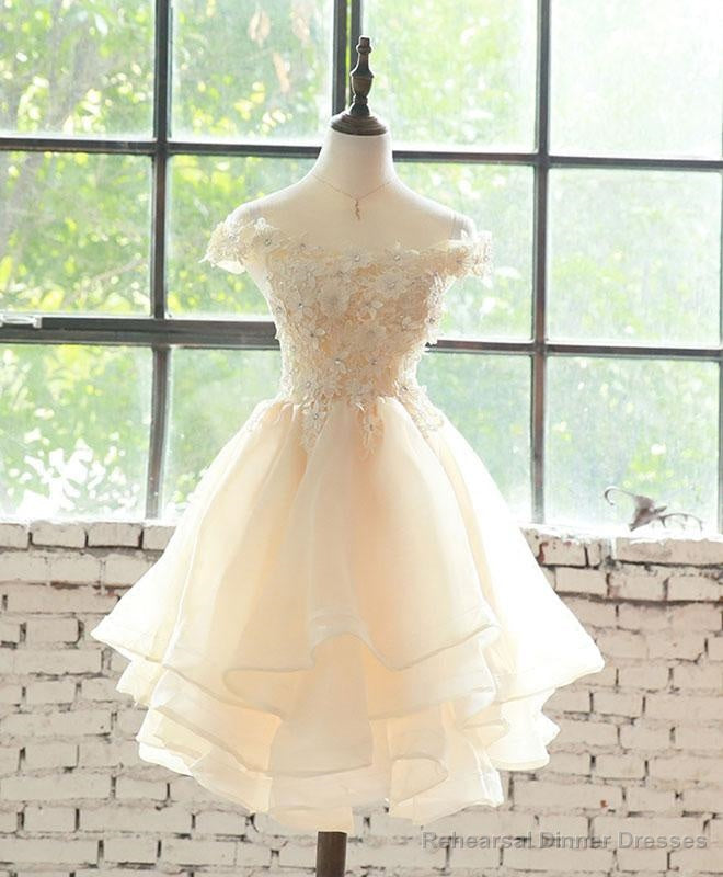 Lovely Flowers Organza Layers Short Party Dress, Cute Homecoming Dress Prom Dress