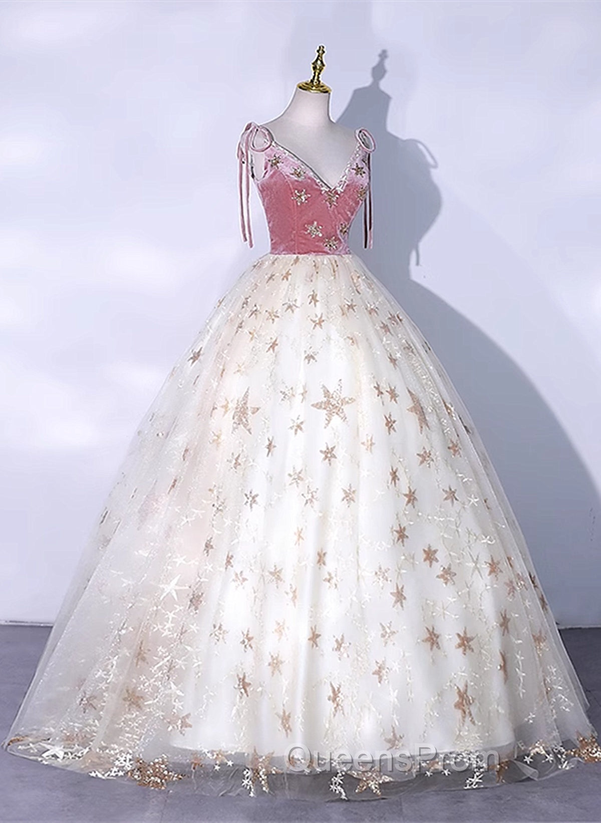 Lovely Ivory Tulle Ball Gown Straps Party Dress, Ivory Sweet 16 Dress Formal Dress