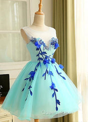 Lovely Light Blue Homecoming Dress, Cute Short Party Dress