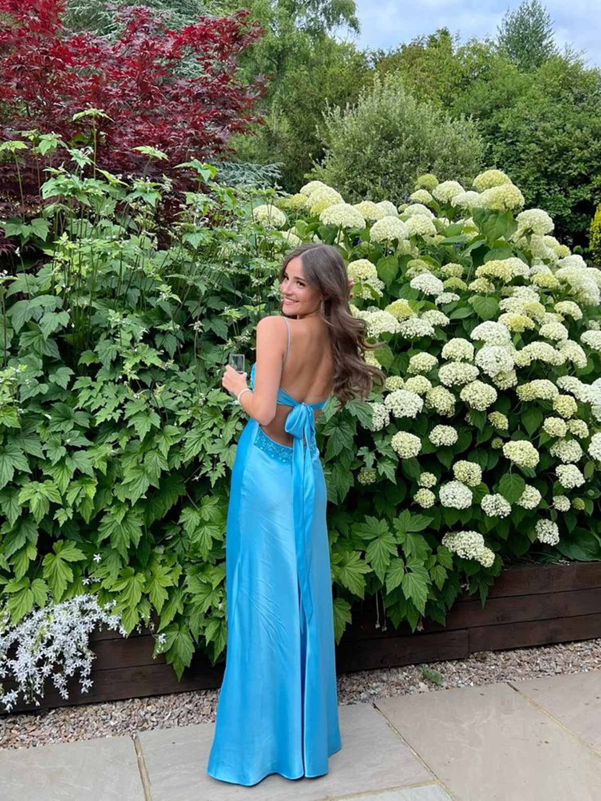 Lovely Long Blue Straps Sweetheart Party Dress Classy Dress, Blue Satin Classy Prom Dress