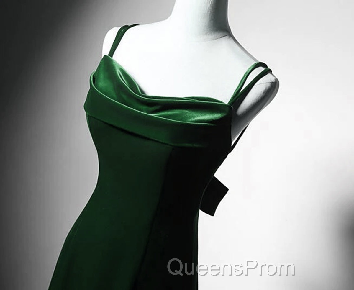 Lovely Low Back Velvet Mermaid Long Evening Prom Dress, Velvet Wedding Party Dress Secondary image
