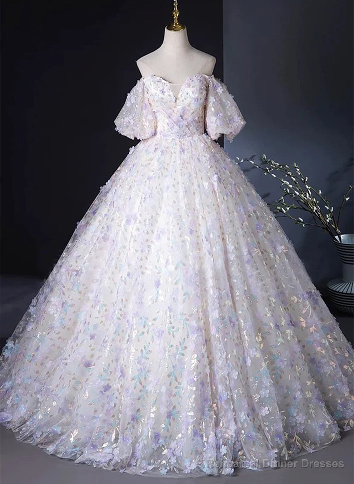Lovely Off Shoulder Sweetheart Lace Long Formal Dress, Lace Party Dress Prom Dress