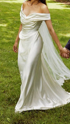Lovely Off The Shoulder Mermaid White Bridal Gown Wedding Dress