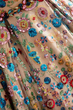 Lovely Sweetheart Floral Sequin Long Evening Prom Dress, A-Line Strapless Evening Dress