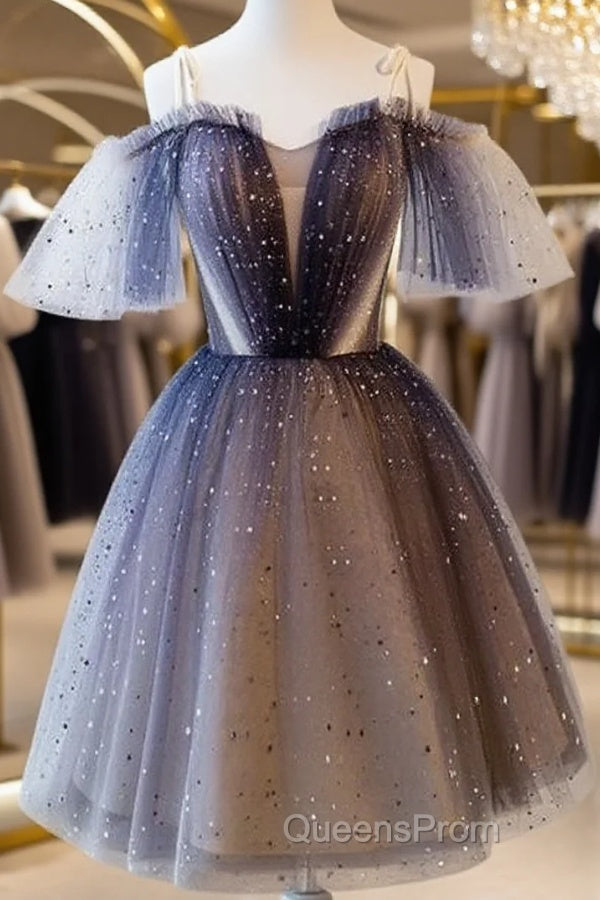 Lovely Tulle Offshoulder Short Evening Prom Dress, Lace Up Homecoming Dress
