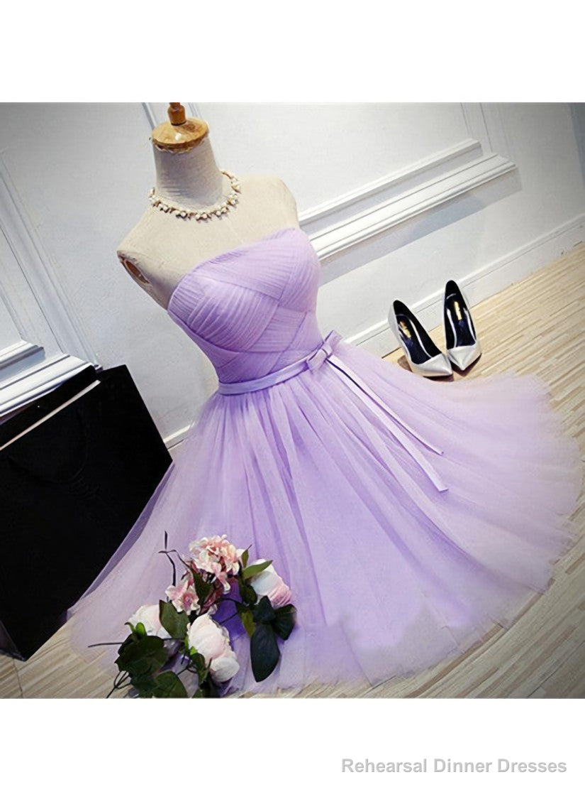 Lovely Tulle Short Homecoming Dress, Scoop Simple Cute Prom Dress Grduation Dress Main image