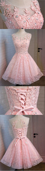Lovely Vintage Sleeveless Full Floral Prints Appliques Clairvoyant Outfit Lace Up Back Homecoming Dress