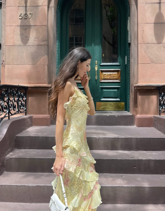 Lovely Yellow Ruffles Long Classy Prom Dress Classy Evening Dress Secondary image