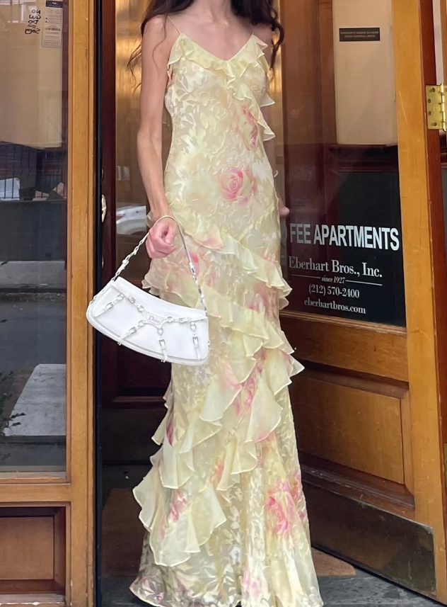 Lovely Yellow Ruffles Long Classy Prom Dress Classy Evening Dress