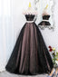 Black Tulle and Pink Flowers Party Dress, Black  Off Shoulder Sweet 16 Dress