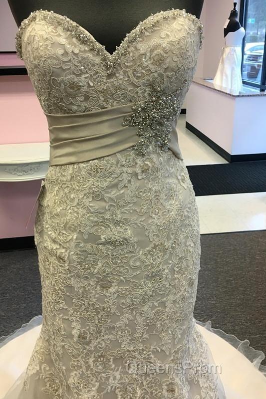 Luxurious Beaded Sweetheart Mermaid Court Train Wedding Dress Lace Embroidery Secondary image