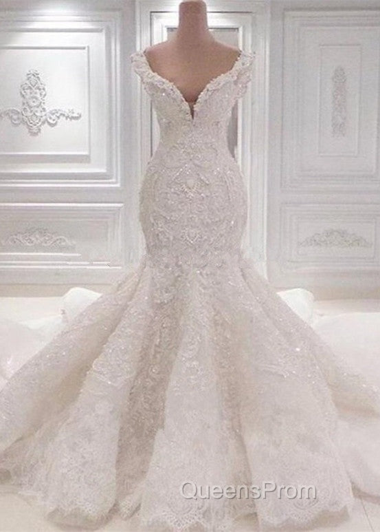 Luxurious Off the Shoulder Mermaid Wedding Dress New Arrival Lace AppliquesBridal Gowns Secondary image