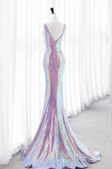 Luxurious Shiny Long Sequin Evening Prom Dress